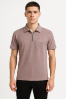 T-Shirt for Men-Premium Half Sleeve Zipper Collar