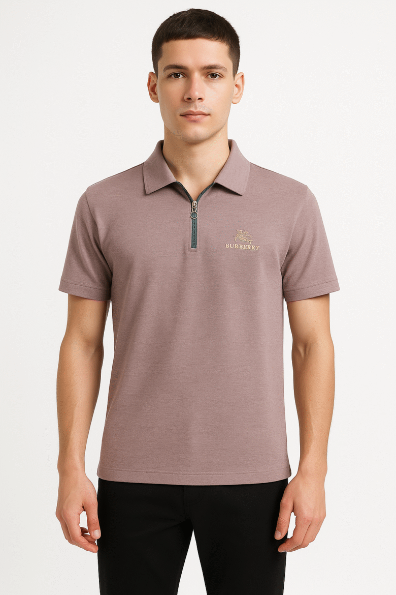 T-Shirt for Men-Premium Half Sleeve Zipper Collar - Image 8