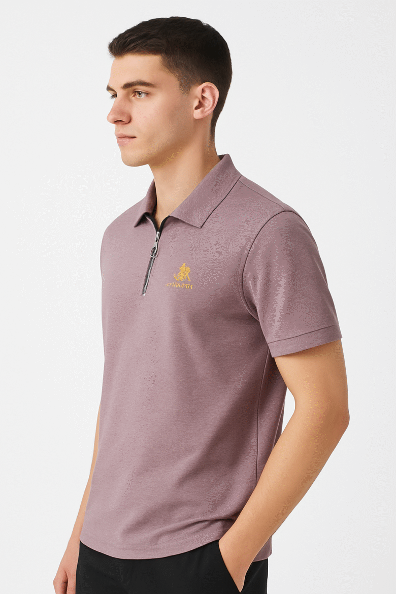 T-Shirt for Men-Premium Half Sleeve Zipper Collar - Image 6
