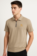 T-Shirt for Men-Premium Half Sleeve Zipper Collar