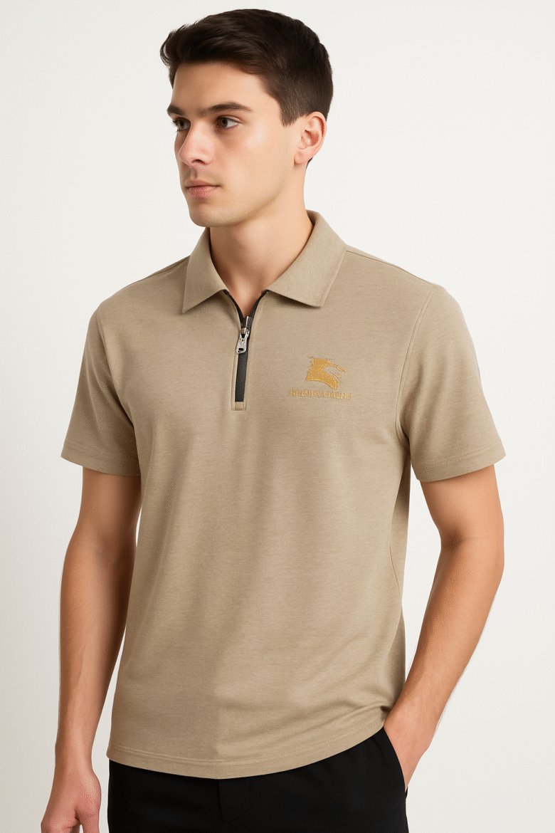 T-Shirt for Men-Premium Half Sleeve Zipper Collar - Image 4