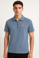 T-Shirt for Men-Premium Half Sleeve Zipper Collar