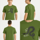 T-Shirt-🐍 Snake Print Half-Sleeve