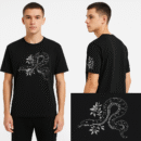 T-Shirt-🐍 Snake Print Half-Sleeve - Black