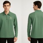 T-Shirt for Men -Burberry Premium Full Sleeve Zipper Collar - Green