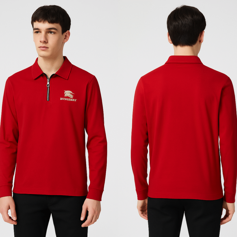 T-Shirt for Men -Burberry Premium Full Sleeve Zipper Collar - Image 6