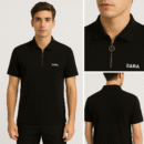 Trendy Zipper Collar Half-Sleeve T-Shirt