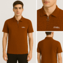 Trendy Zipper Collar Half-Sleeve T-Shirt