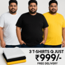 Premium Big Size T-Shirt Combo (3 in 1)