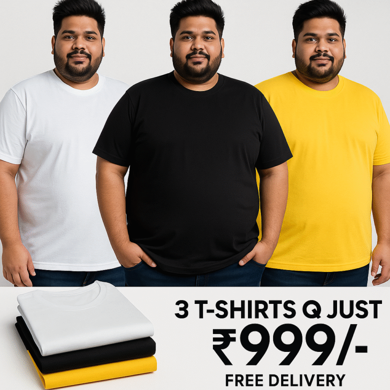 Premium Big Size T-Shirt Combo (3 in 1)
