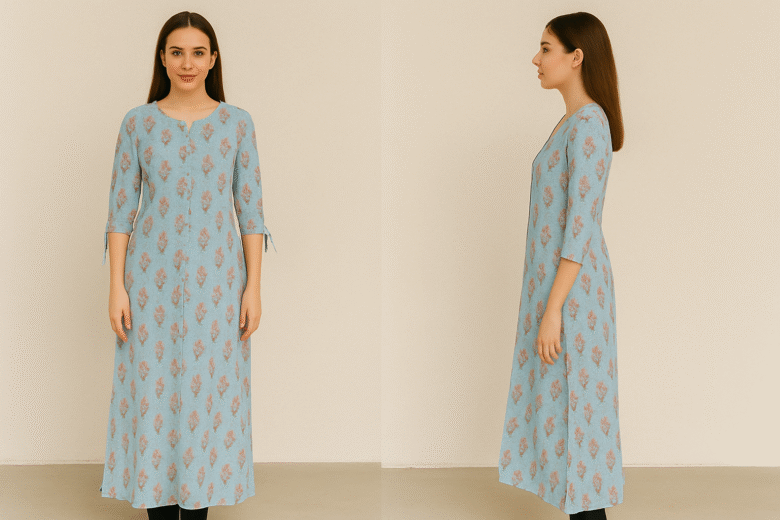 Printed Cotton Anarkali Kurti womens - Image 9