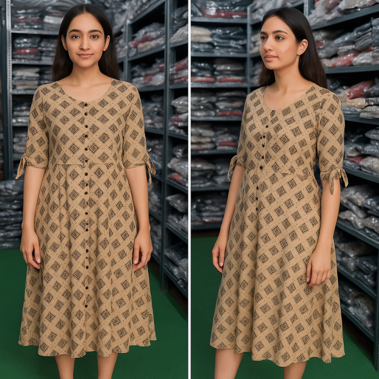 Printed Cotton Anarkali Kurti womens - Image 2