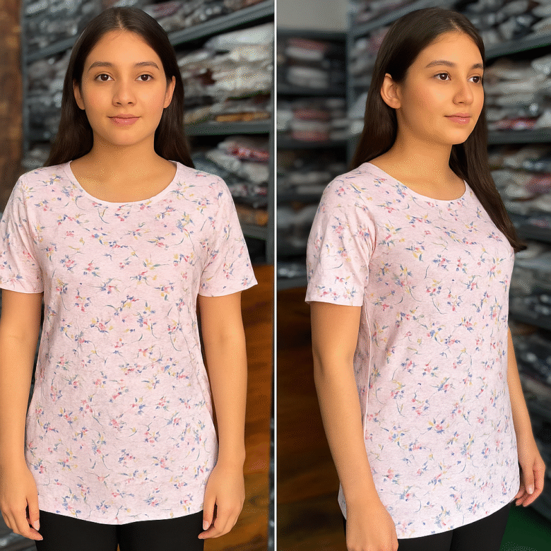Women’s Multicolor Floral Printed Cotton Top - Image 7