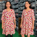 Printed Cotton Anarkali Kurti womens
