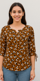 Women’s Multicolor Floral Printed Cotton Top